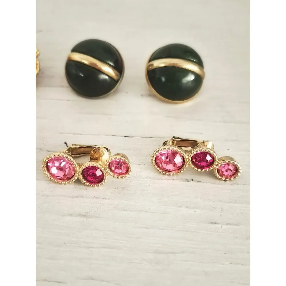Vintage Lot of 4 Mid-Century Clip-on Earrings